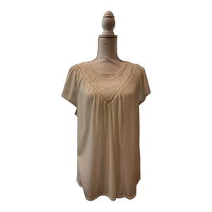 WHBM Lace in VNeck Flare Top
